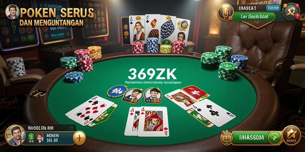 Tampilan gameplay Poker yang seru dan menegangkan di 369ZK.