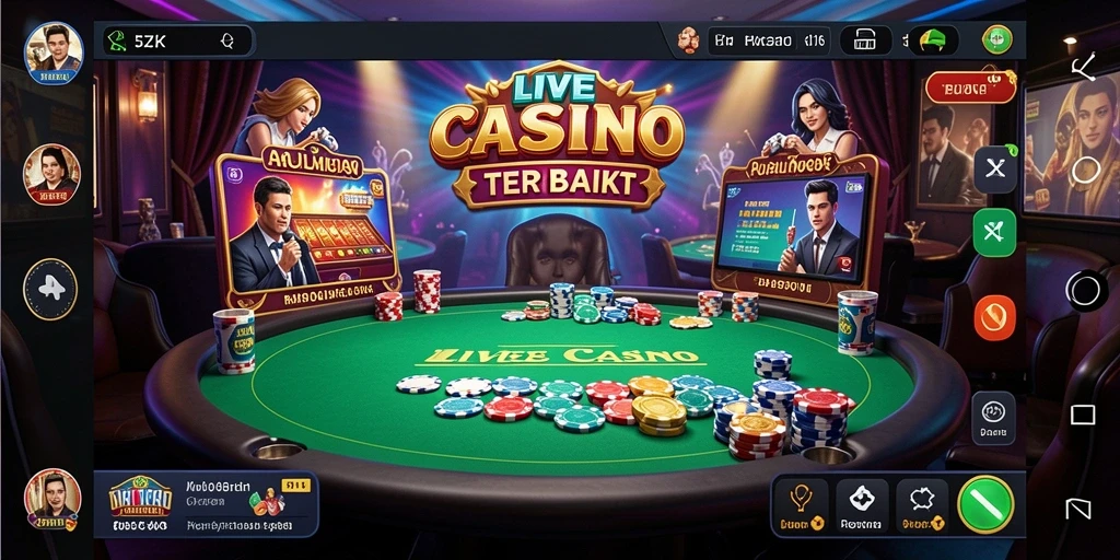 Tampilan gameplay Live Casino yang mendebarkan di aplikasi 5ZK.