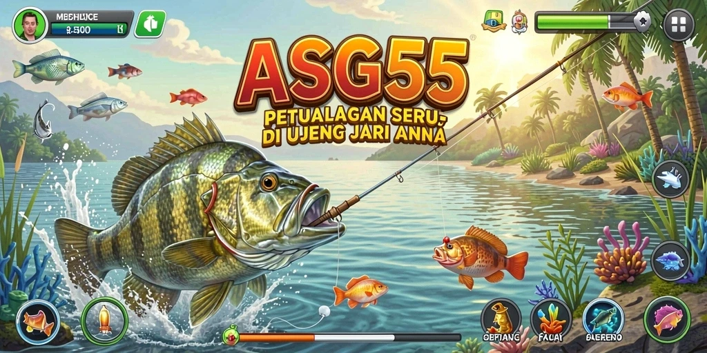 Gameplay ASG55 yang seru dengan aksi memancing yang mendebarkan.
