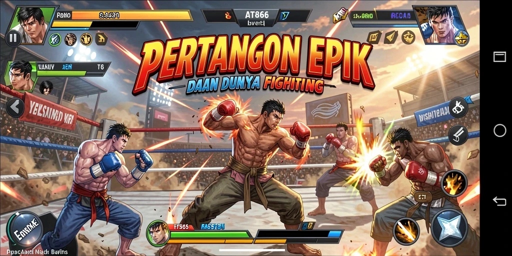 Tampilan screenshot AT866 menampilkan aksi pertarungan yang seru dan dinamis.