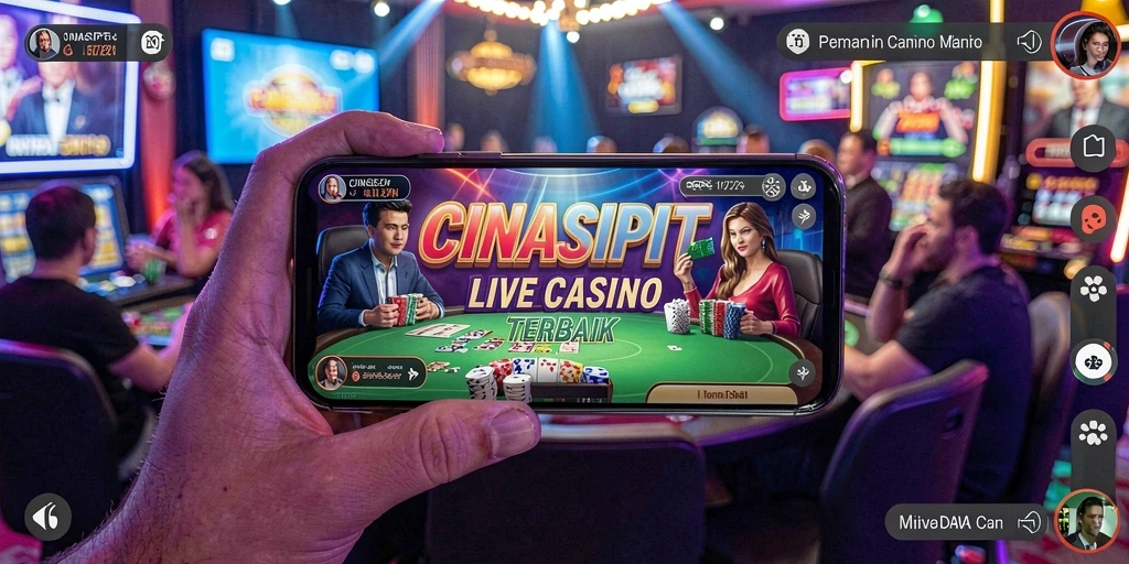 Screenshot menunjukkan penggunanya menikmati permainan Live Casino yang menyenangkan.