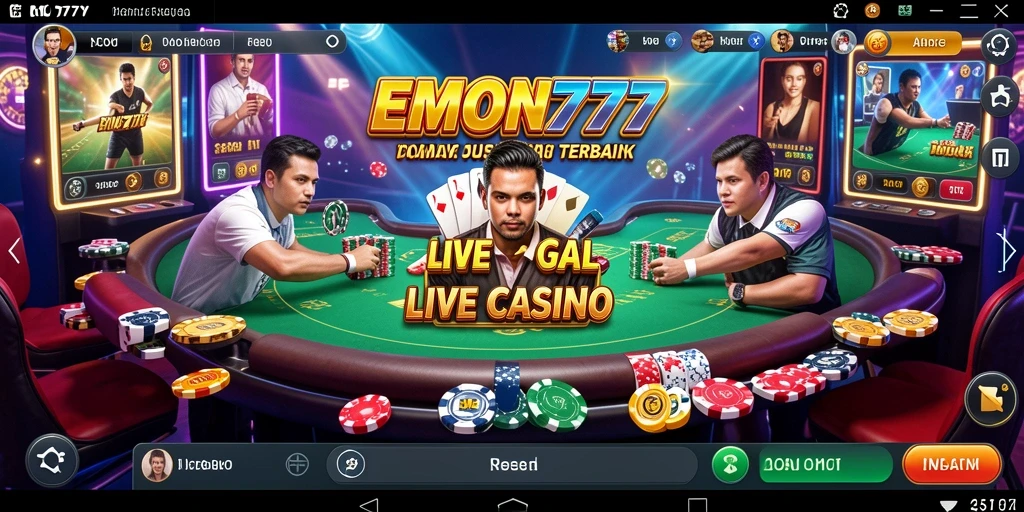 Screenshot EMON777 menunjukkan keseruan permainan Live Casino yang menegangkan.
