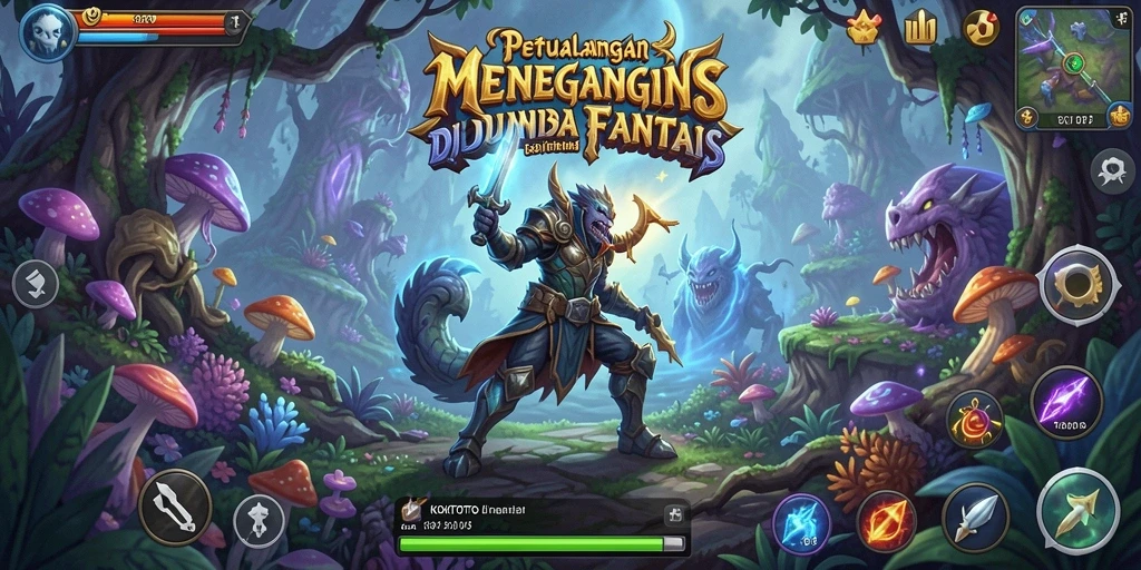 Tampilan gameplay KOKITOTO yang menegangkan di dunia fantasi.