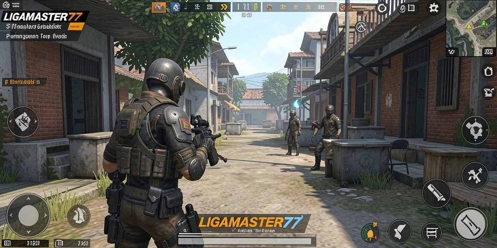 Screenshot utama LIGAMASTER77 menampilkan gameplay simulasi yang mendalam.