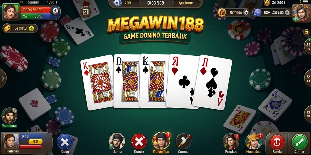 Tampilan gameplay MEGAWIN188 dengan atraksi permainan Domino.