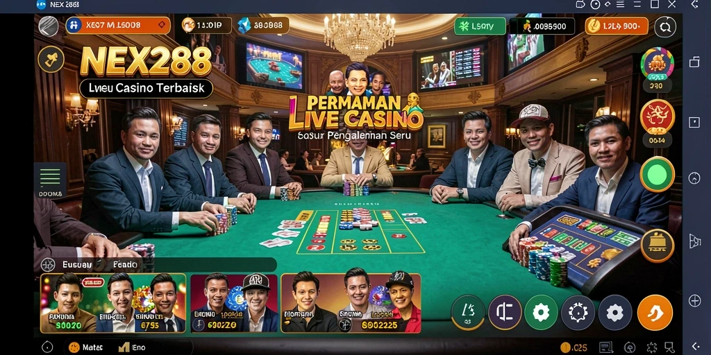 Tampilan gameplay seru di NEX288 dengan dealer langsung profesional.