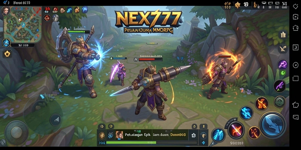 Tangkapan layar menunjukkan gameplay NEX777 yang dinamis dan mengesankan.