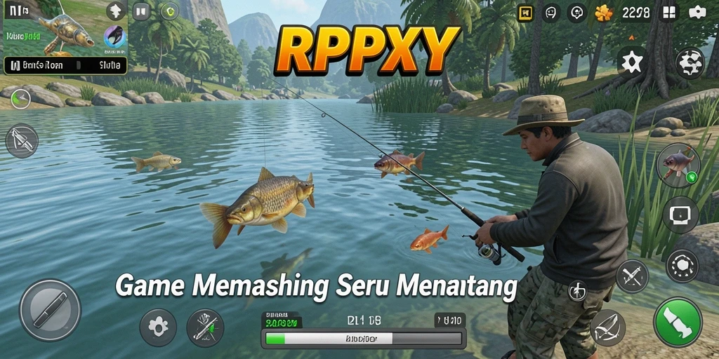 Gameplay menarik dengan berbagai lokasi memancing.
